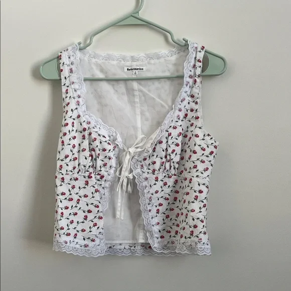 Reformation Rosalie Linen Top - Picture 1 of 6